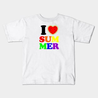 i heart summer watermelon rainbow Kids T-Shirt